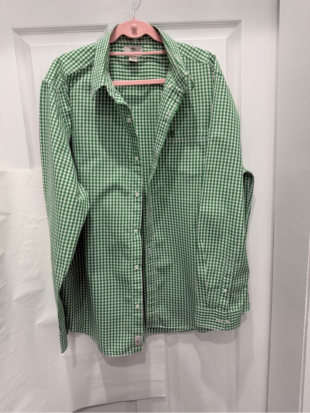 Timberland Green and White Gingham Shirt XXL TTG